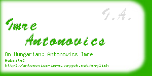 imre antonovics business card